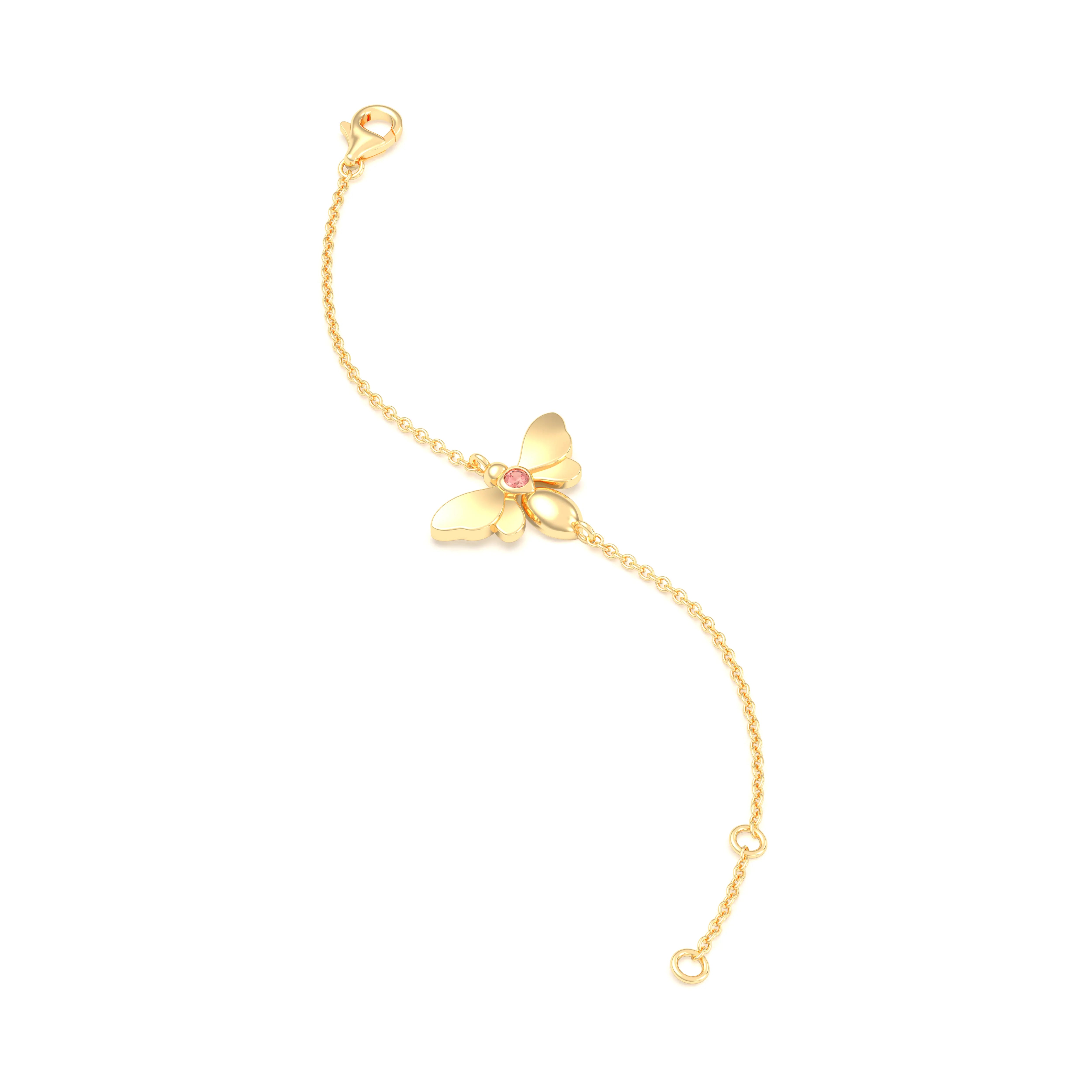 Bracelet Abeille or jaune 18 carats – pierre précieuse au choix