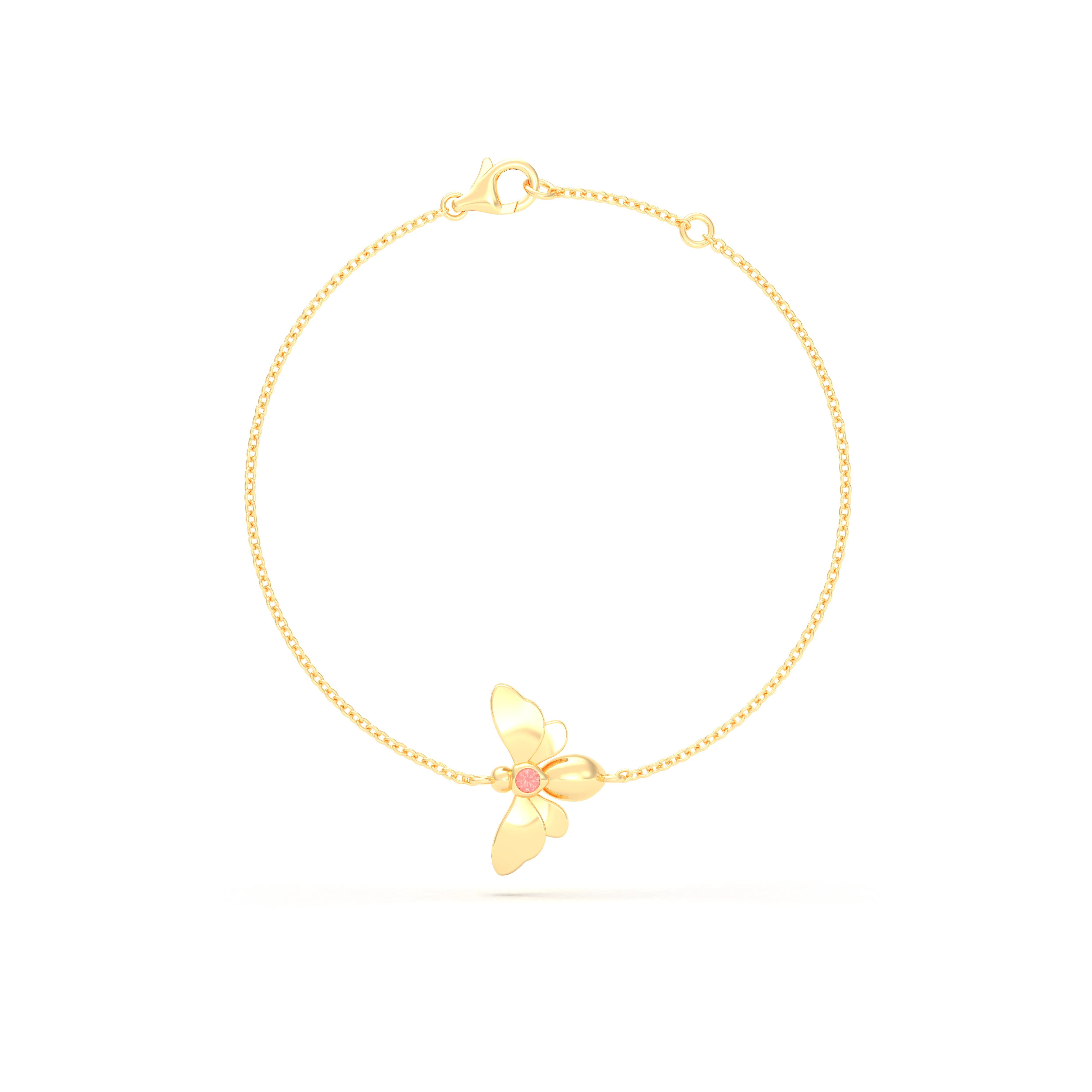 Bracelet Abeille or jaune 18 carats – pierre précieuse au choix