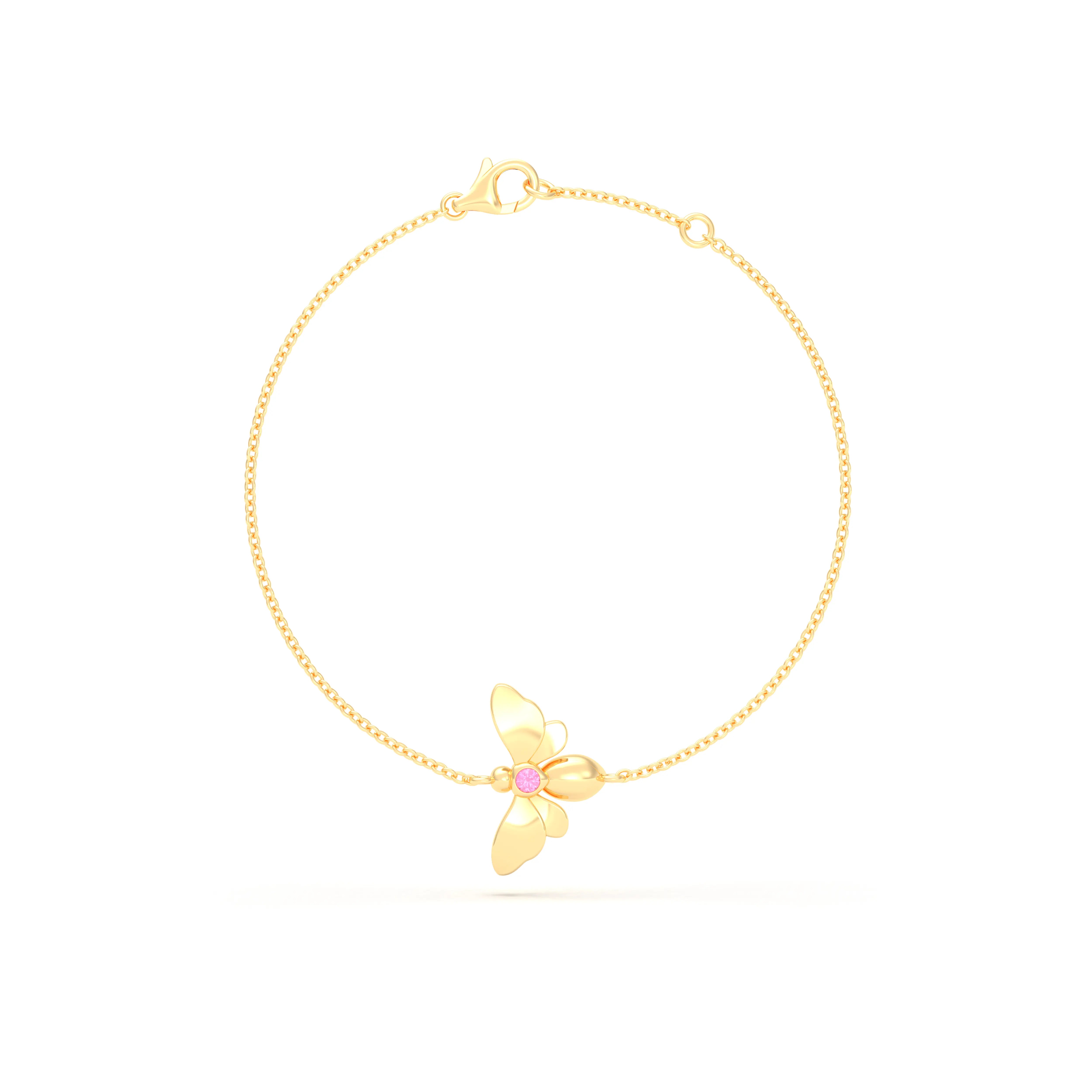 Bracelet Abeille or jaune 18 carats – pierre précieuse au choix
