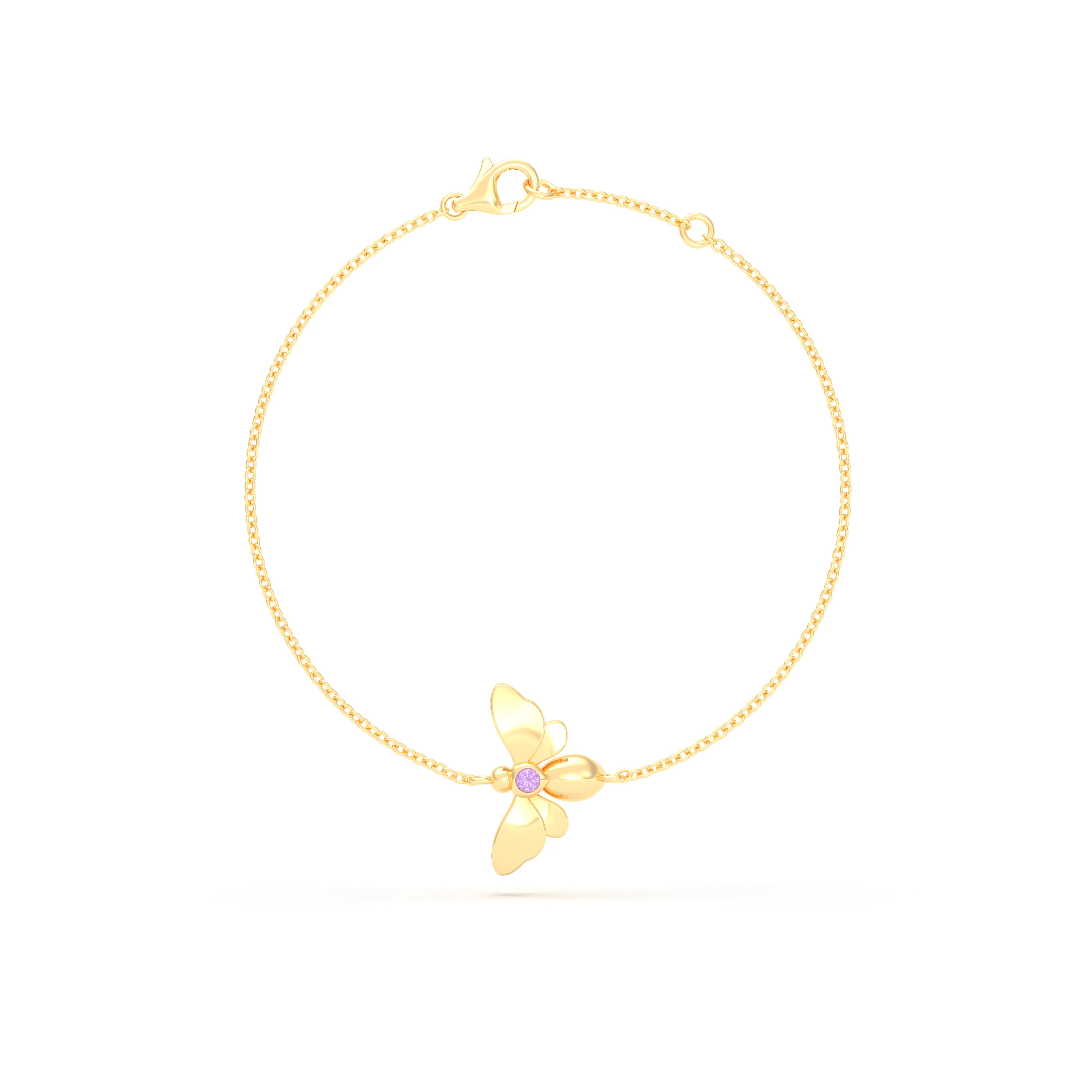 Bracelet Abeille or jaune 18 carats – pierre précieuse au choix