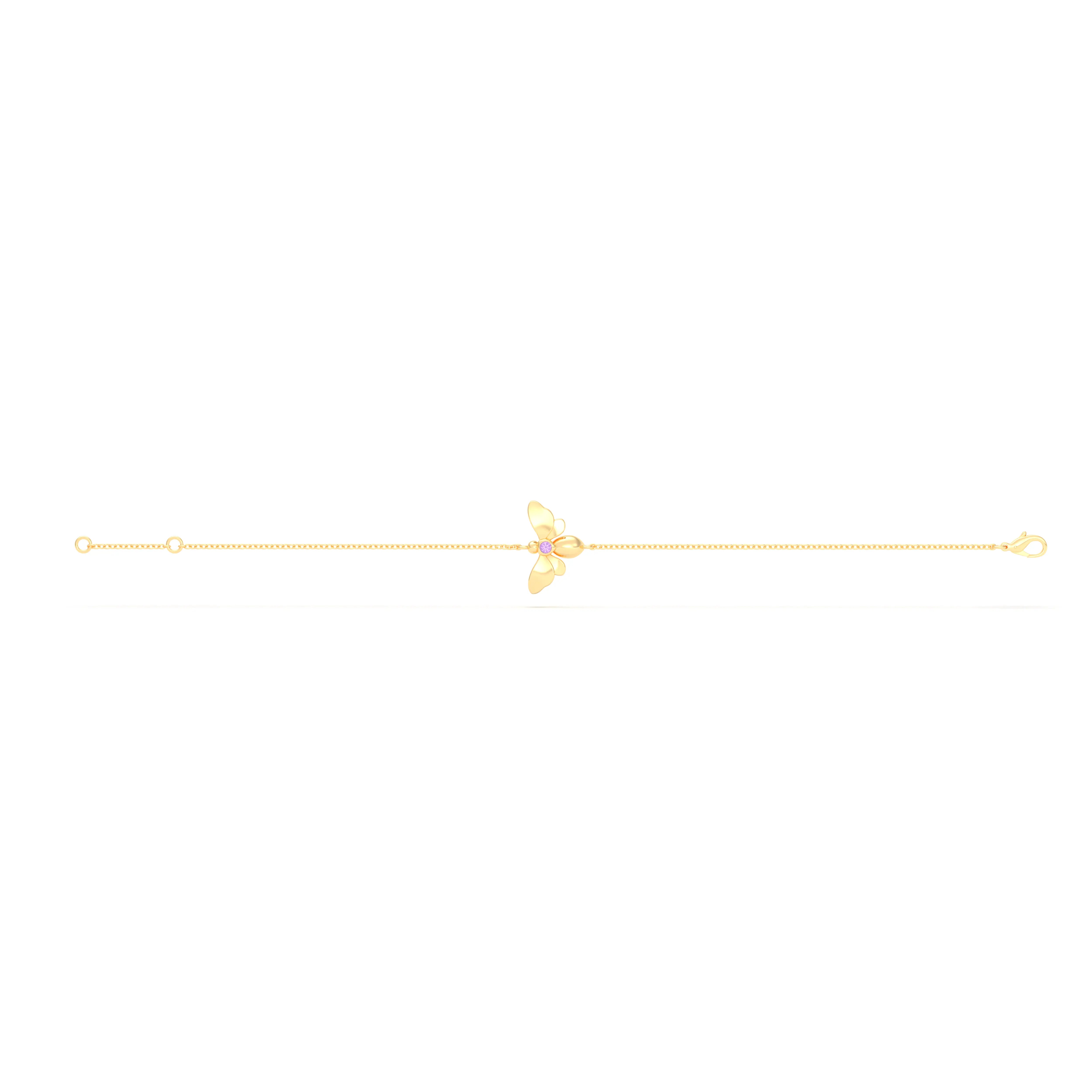 Bracelet Abeille or jaune 18 carats – pierre précieuse au choix