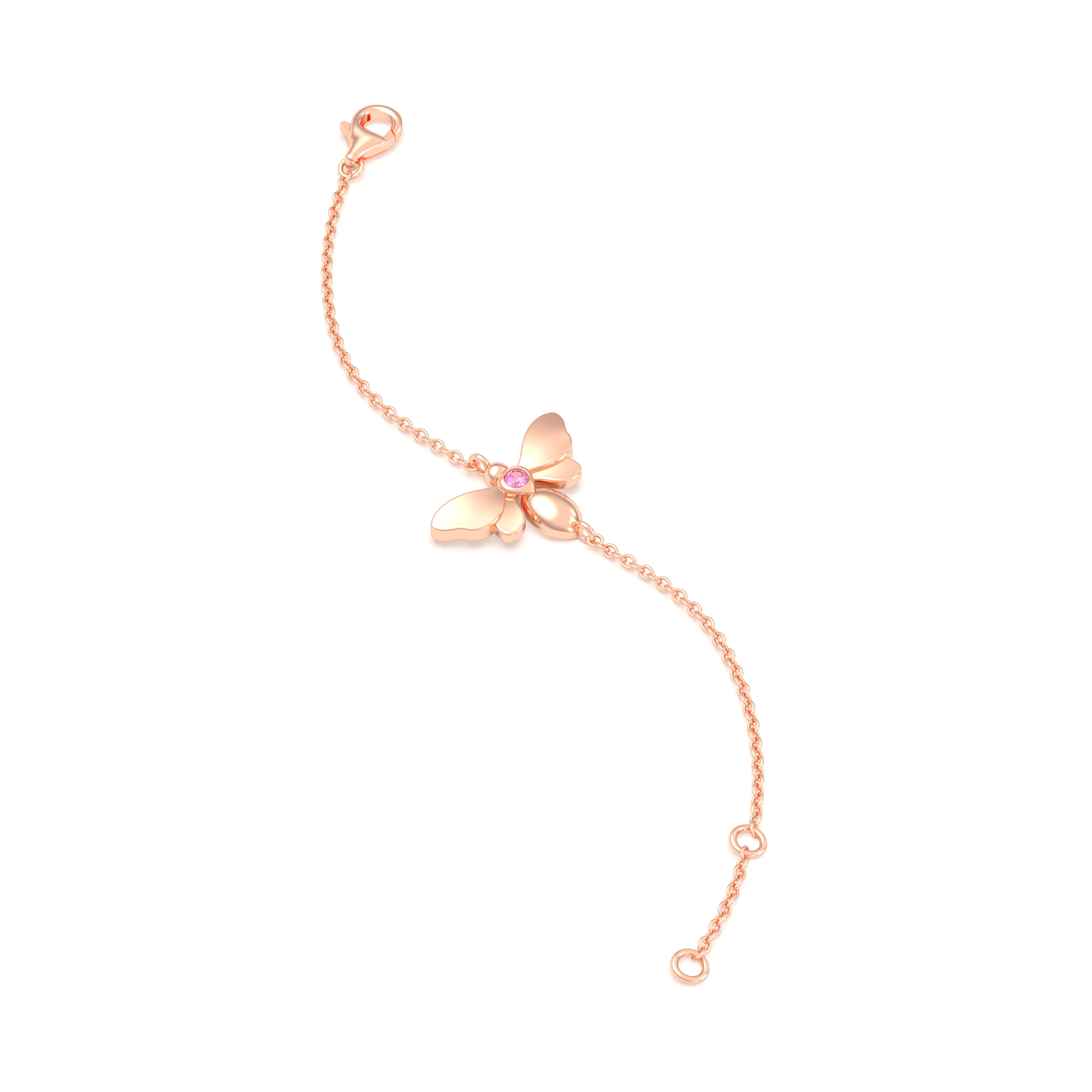 Bracelet Abeille or rose 18 carats – pierre précieuse au choix