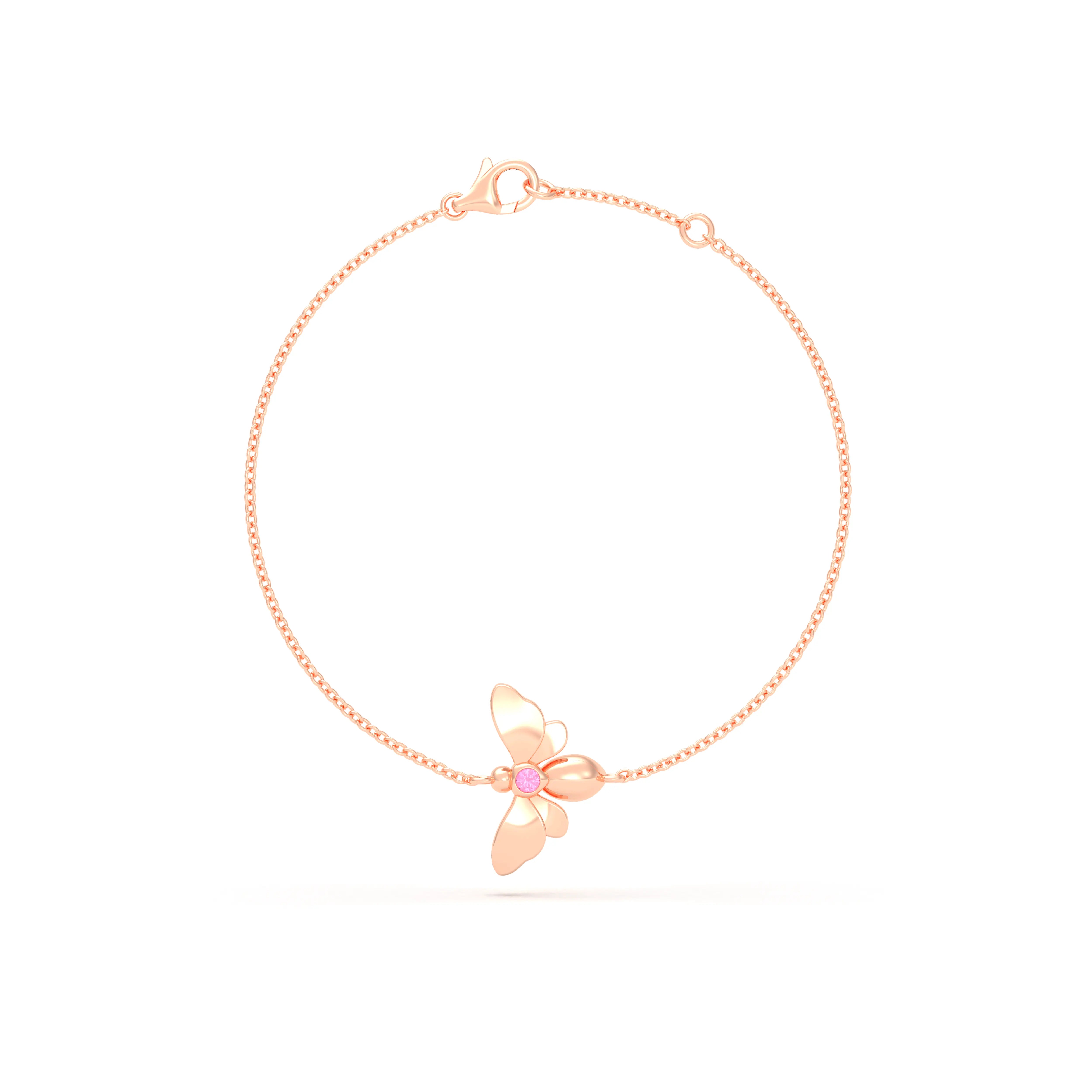 Bracelet Abeille or rose 18 carats – pierre précieuse au choix