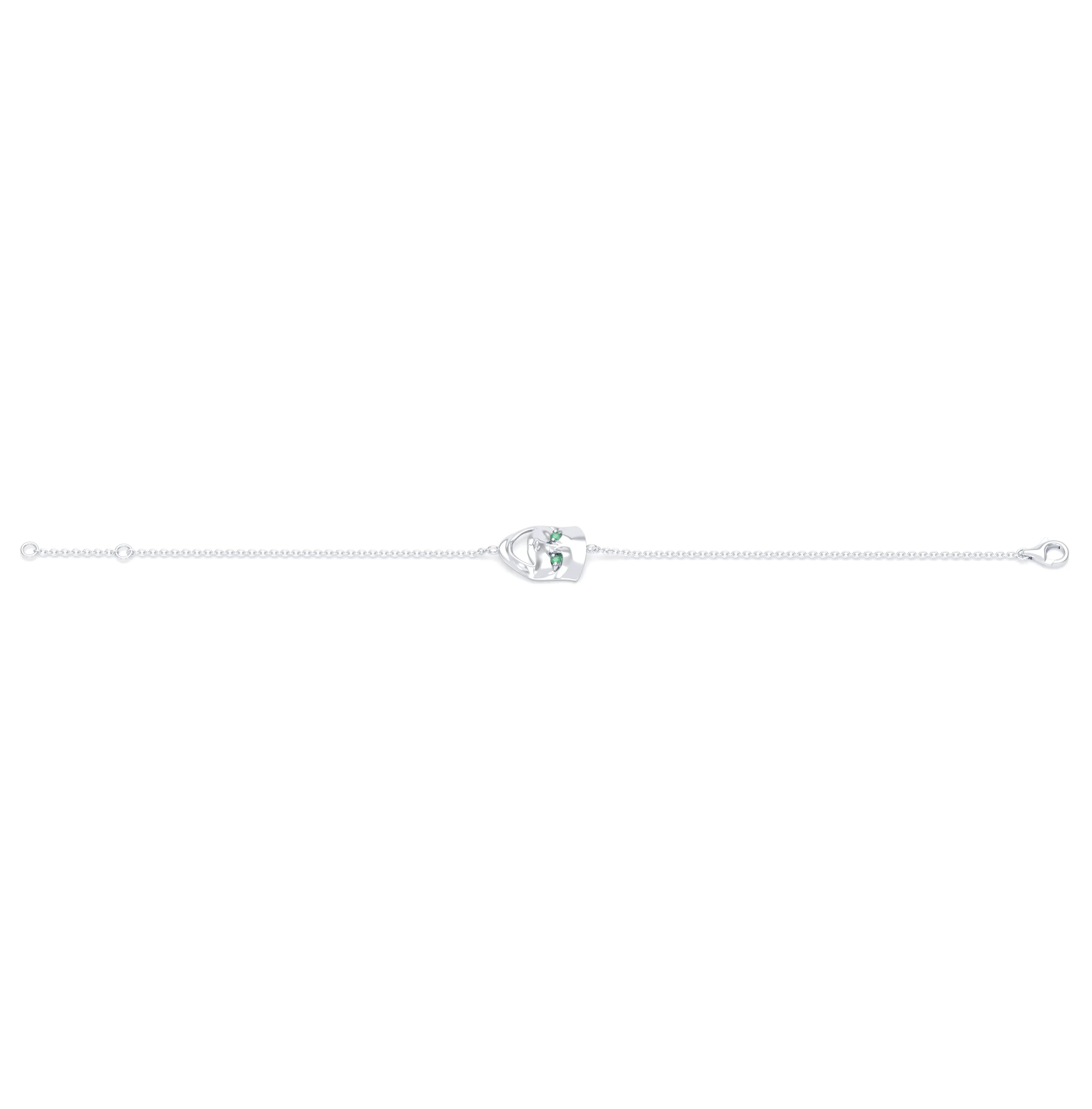 Bracelet Allégresse en or blanc 18 carats, masque souriant du théâtre