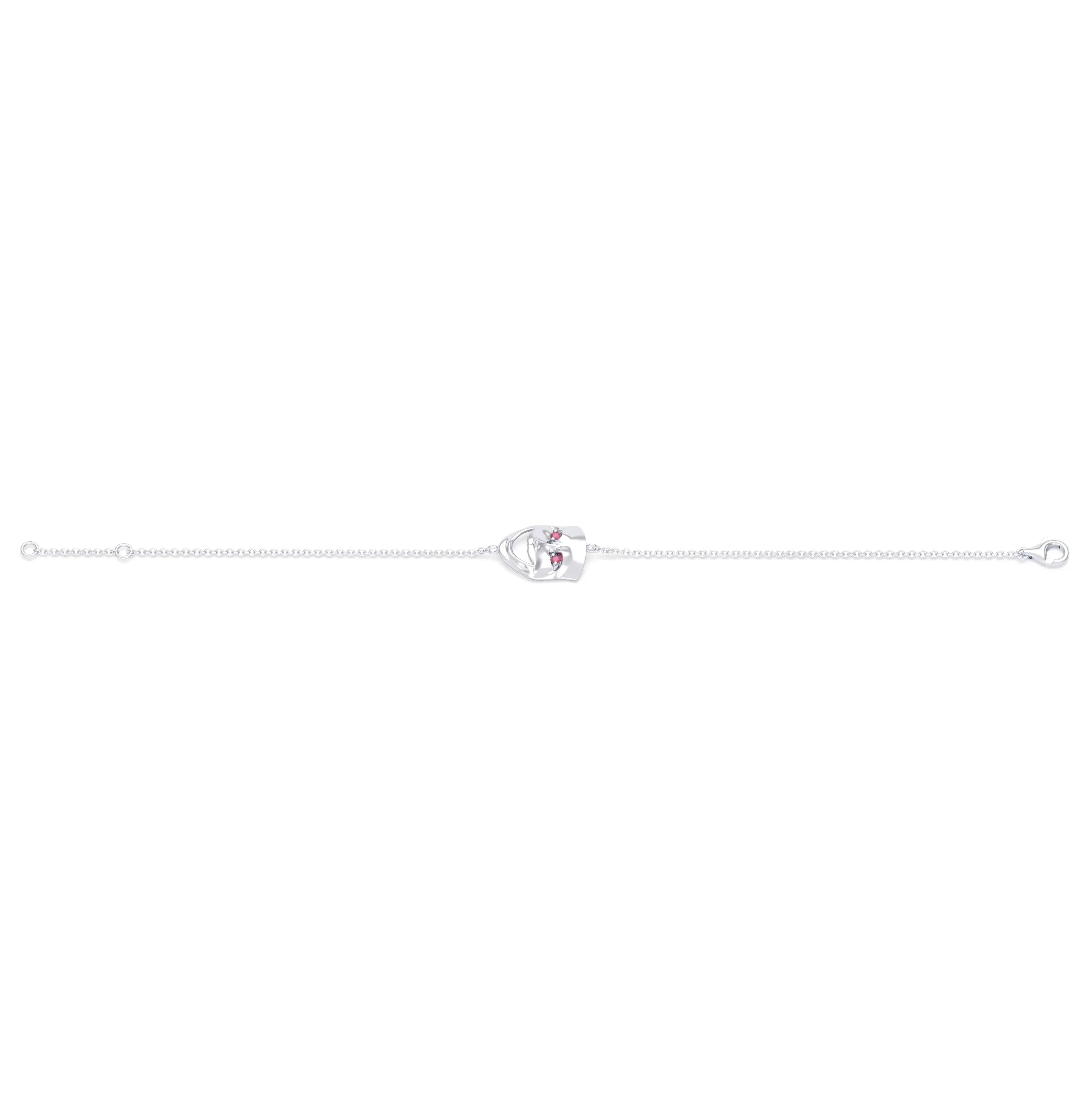 Bracelet Allégresse en or blanc 18 carats, masque souriant du théâtre