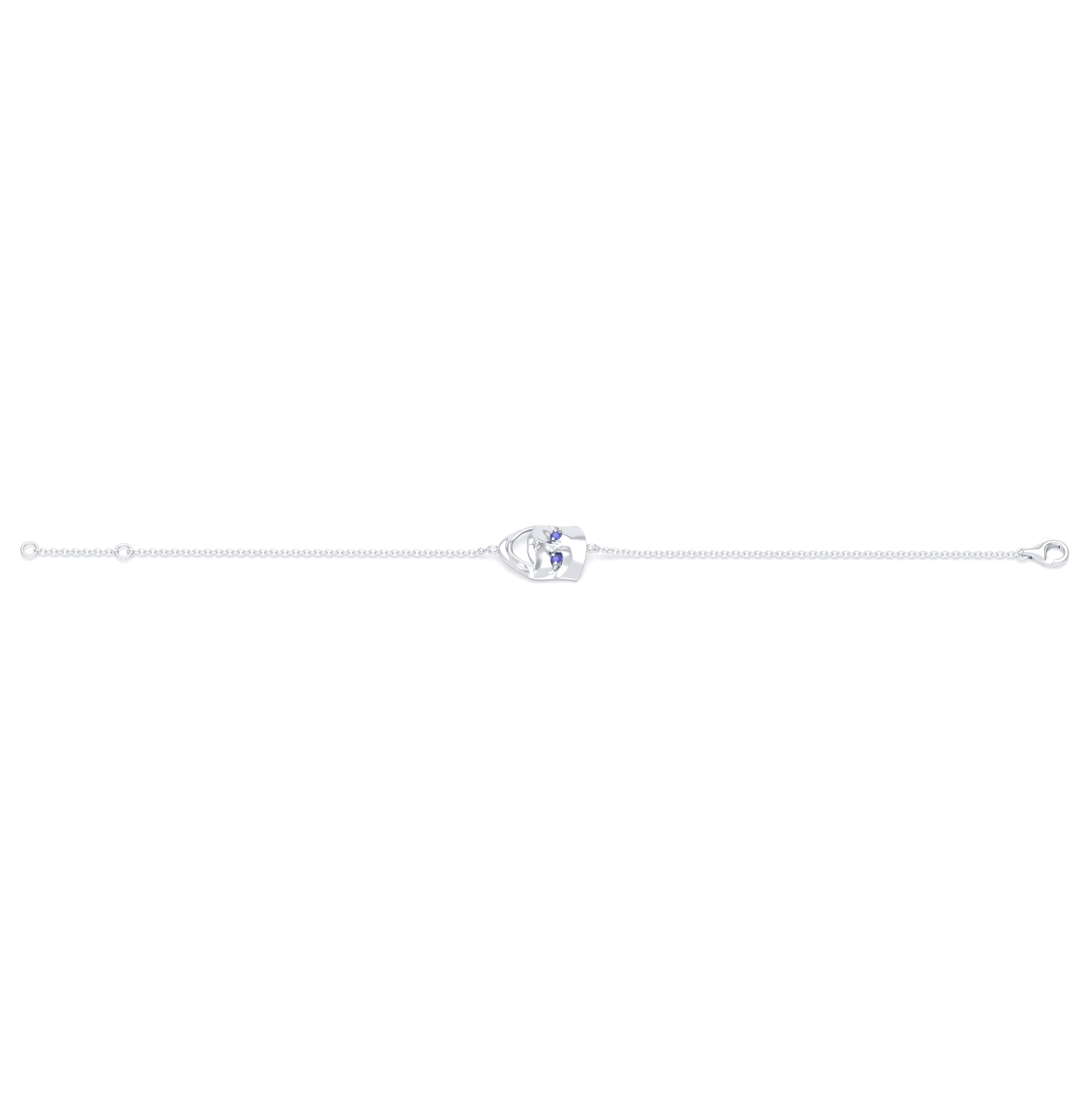 Bracelet Allégresse en or blanc 18 carats, masque souriant du théâtre