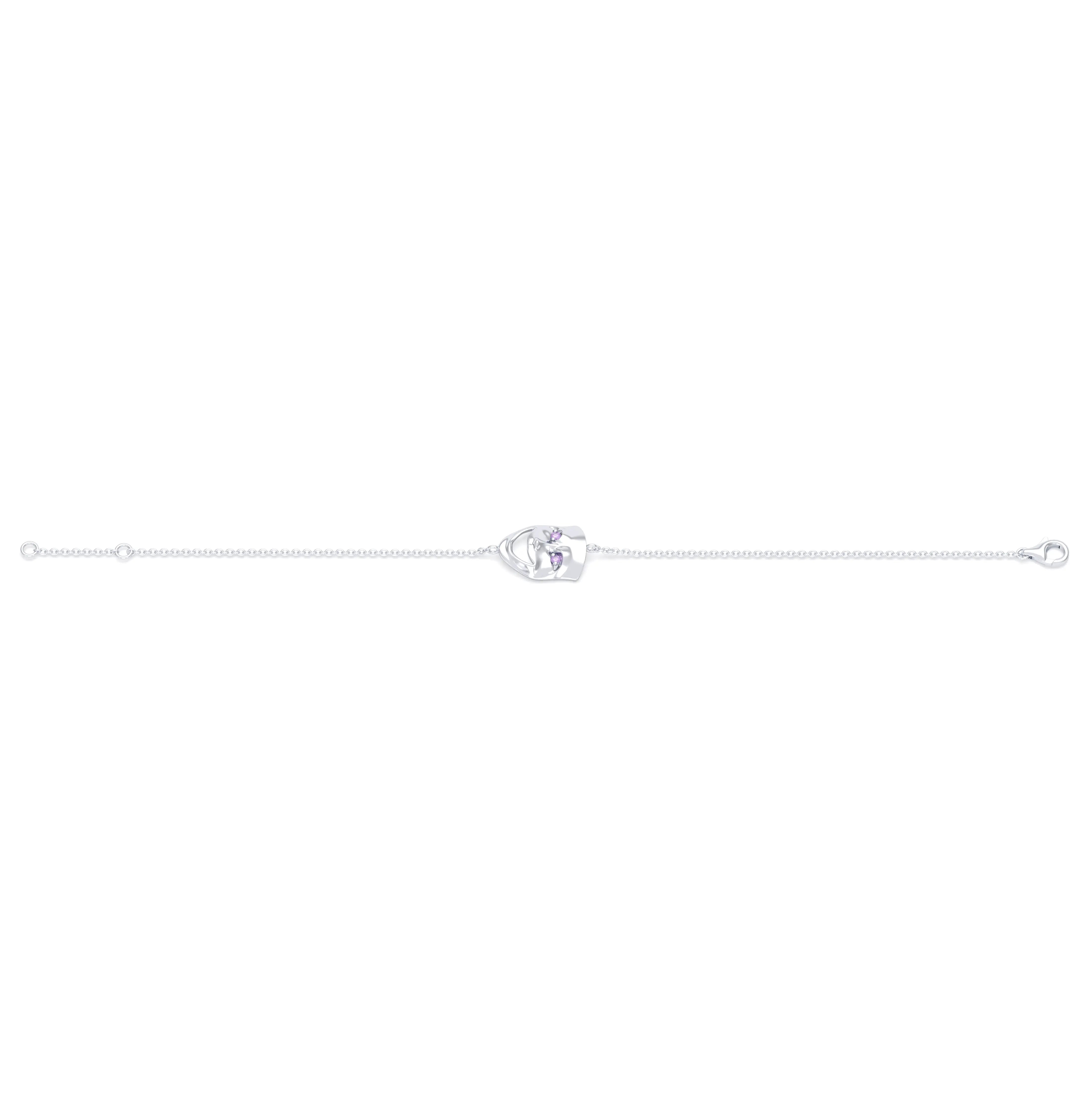 Bracelet Allégresse en or blanc 18 carats, masque souriant du théâtre