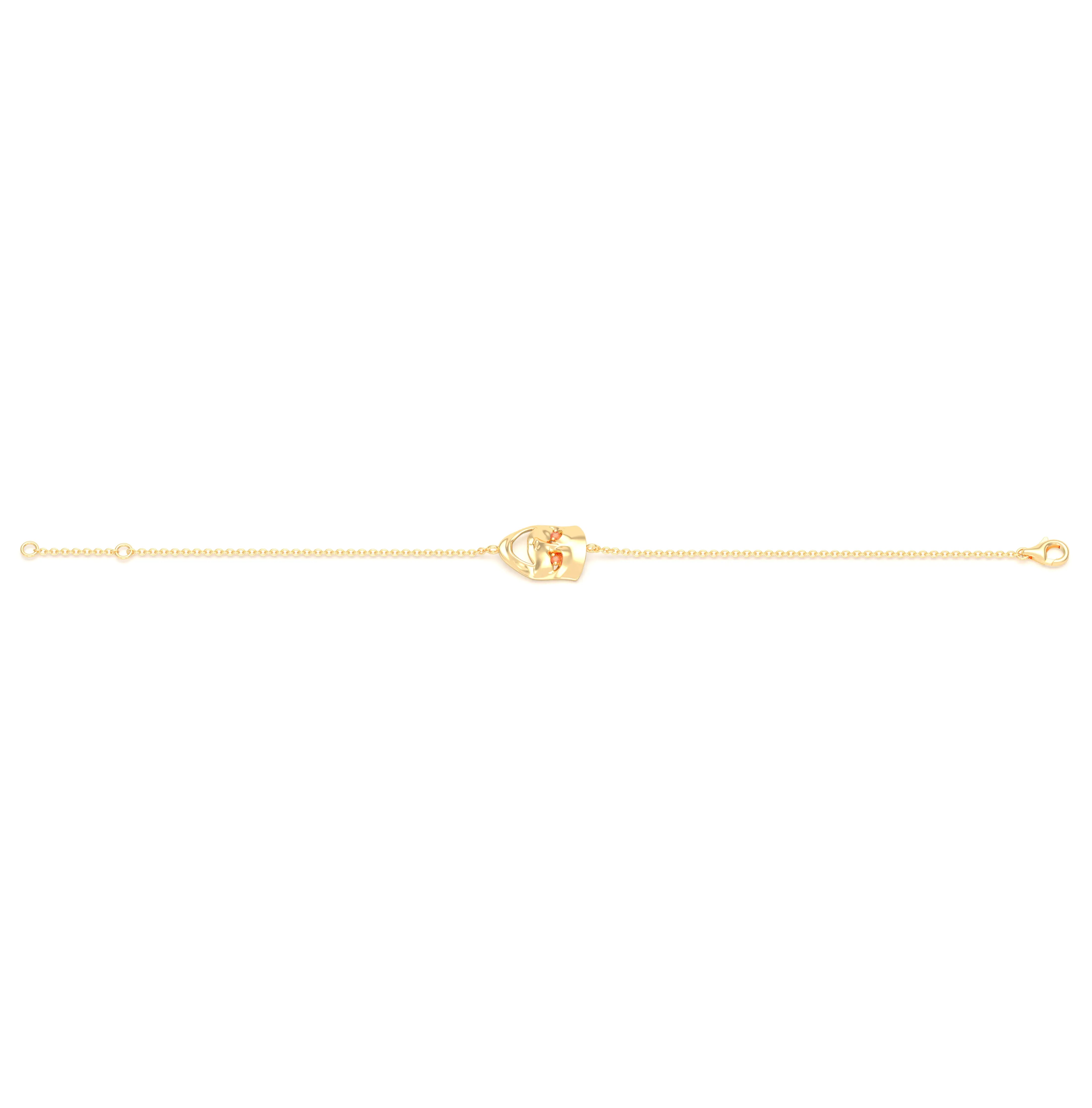 Bracelet Allégresse en or jaune 18 carats, masque souriant du théâtre