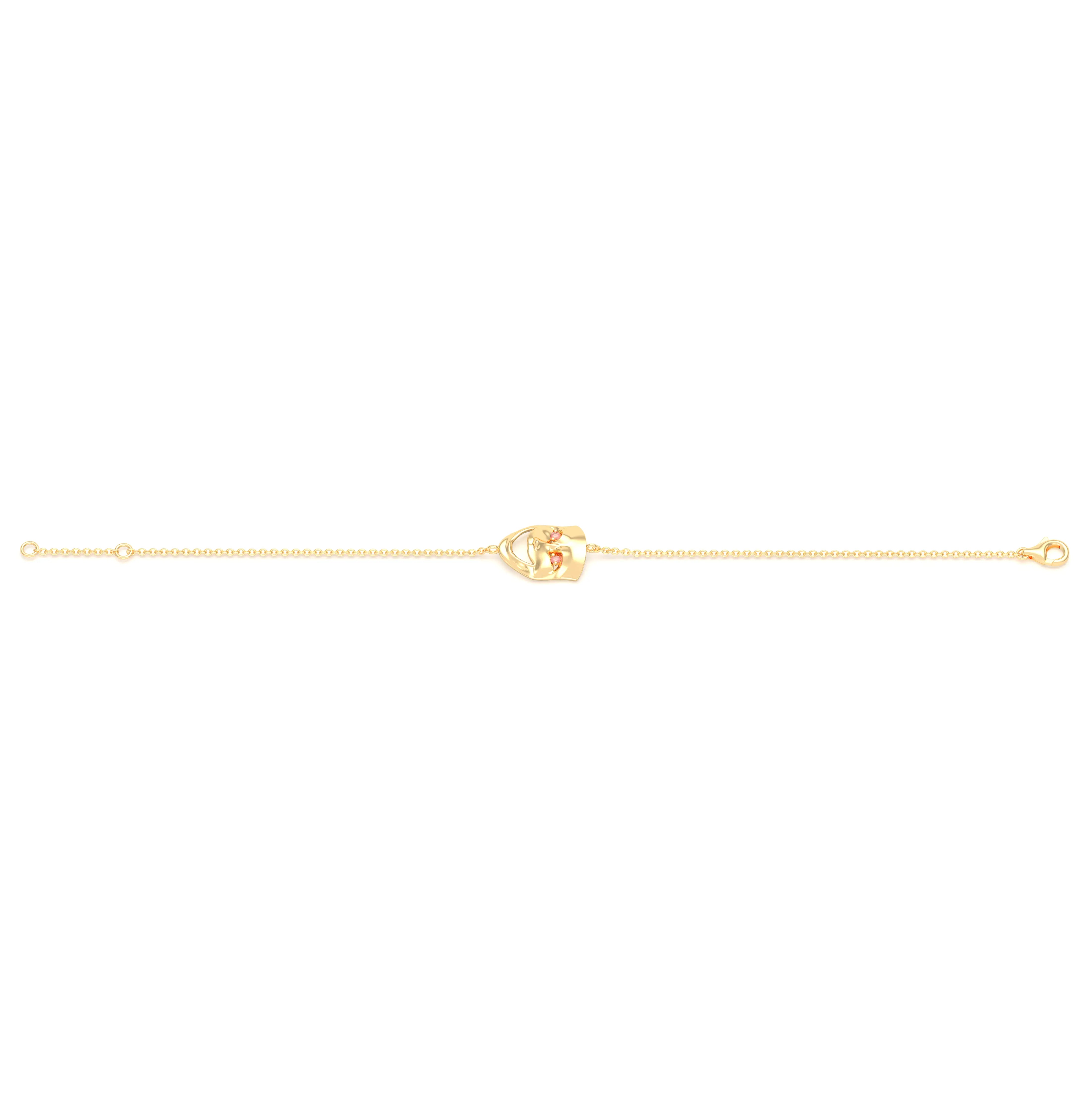Bracelet Allégresse en or jaune 18 carats, masque souriant du théâtre