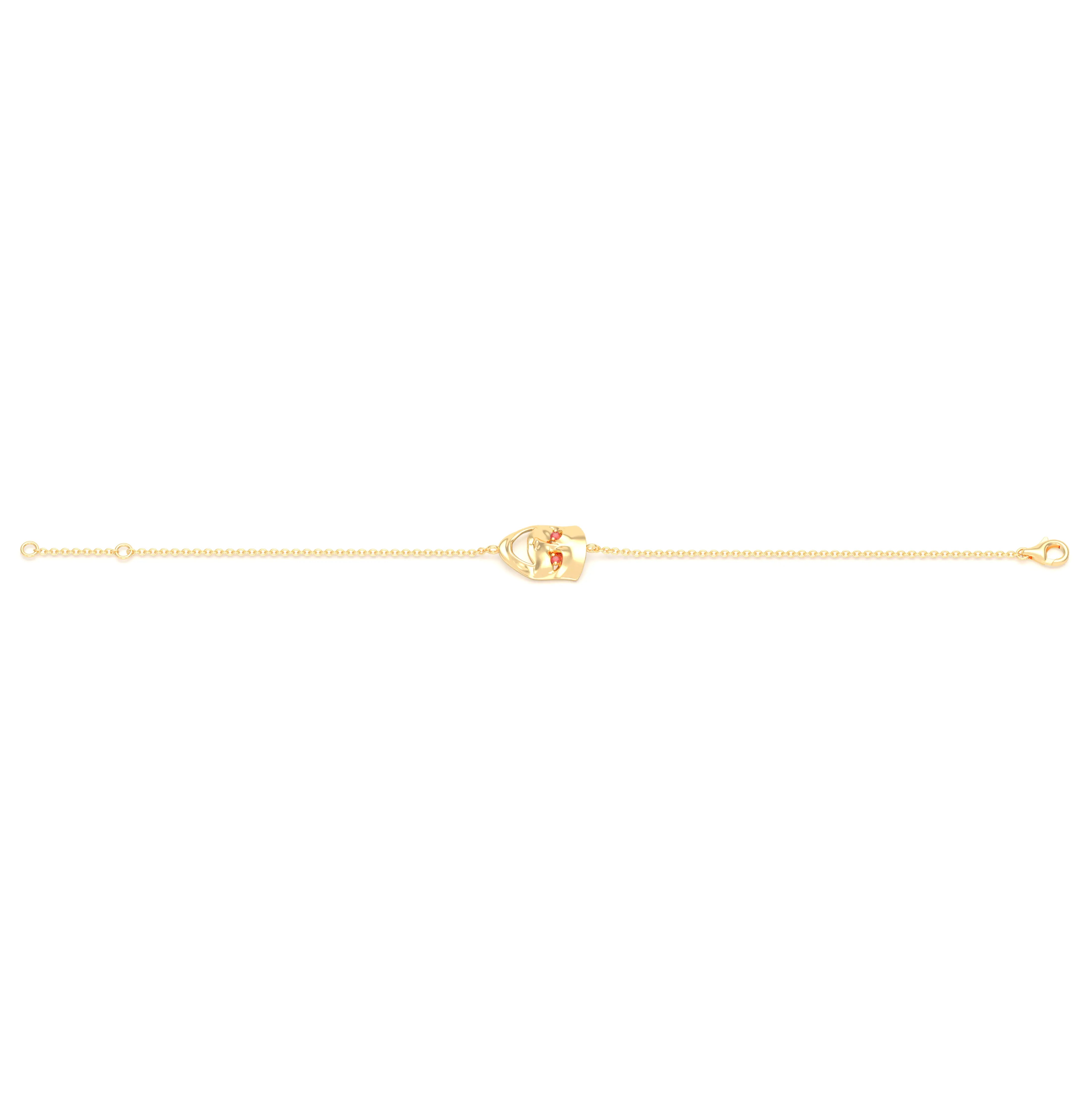Bracelet Allégresse en or jaune 18 carats, masque souriant du théâtre
