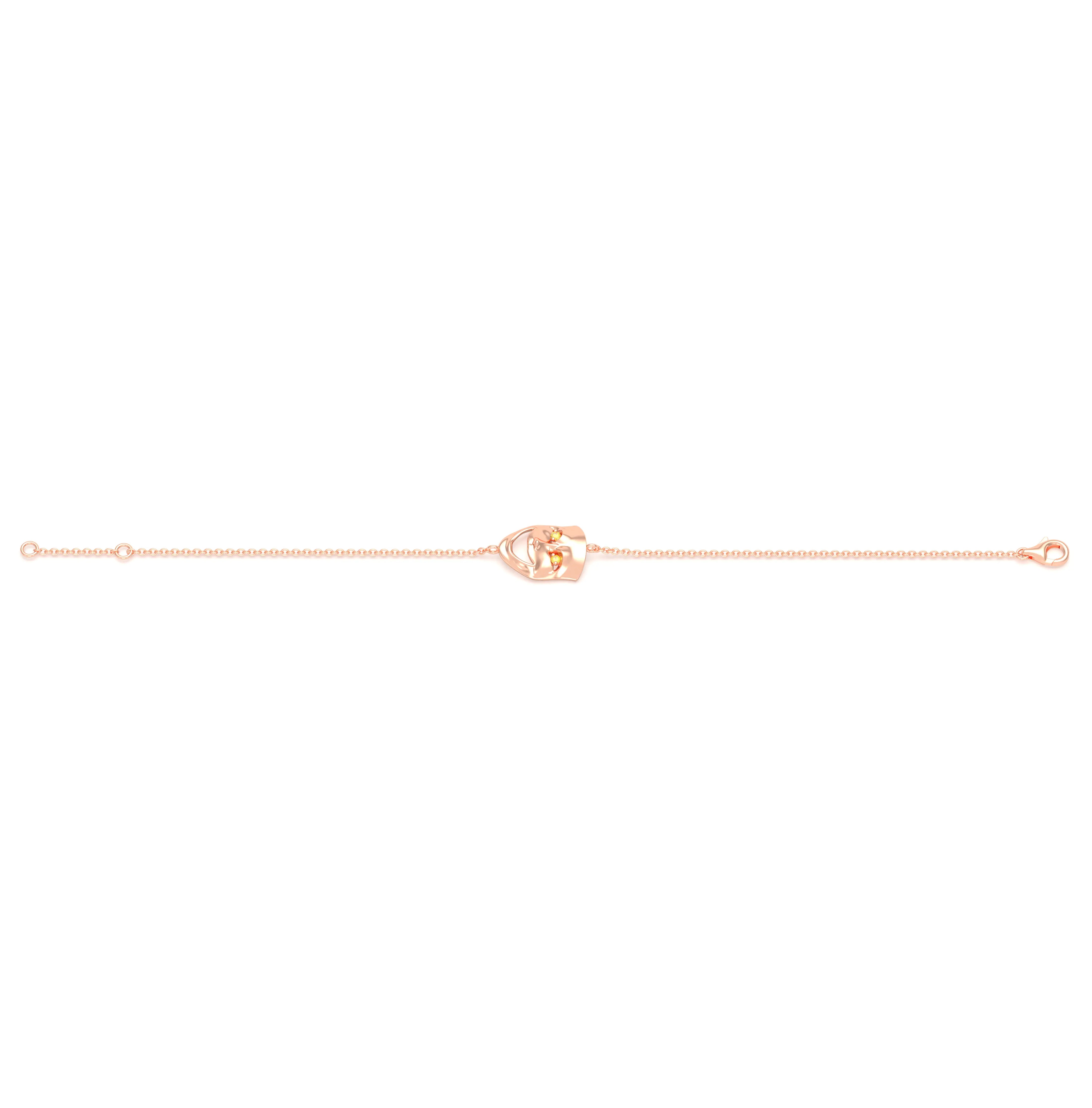 Bracelet Allégresse en or rose 18 carats, masque souriant du théâtre