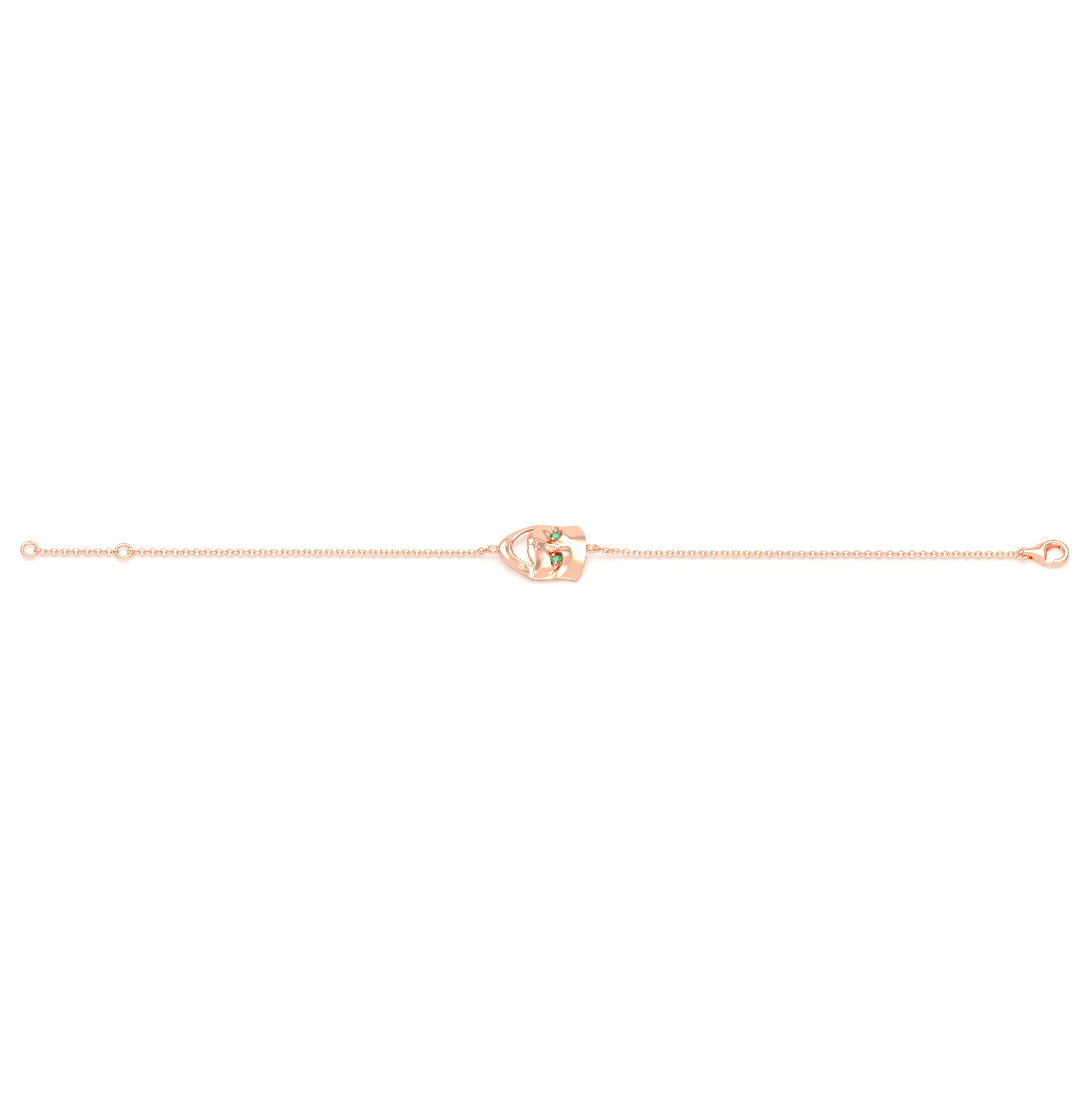Bracelet Allégresse en or rose 18 carats, masque souriant du théâtre