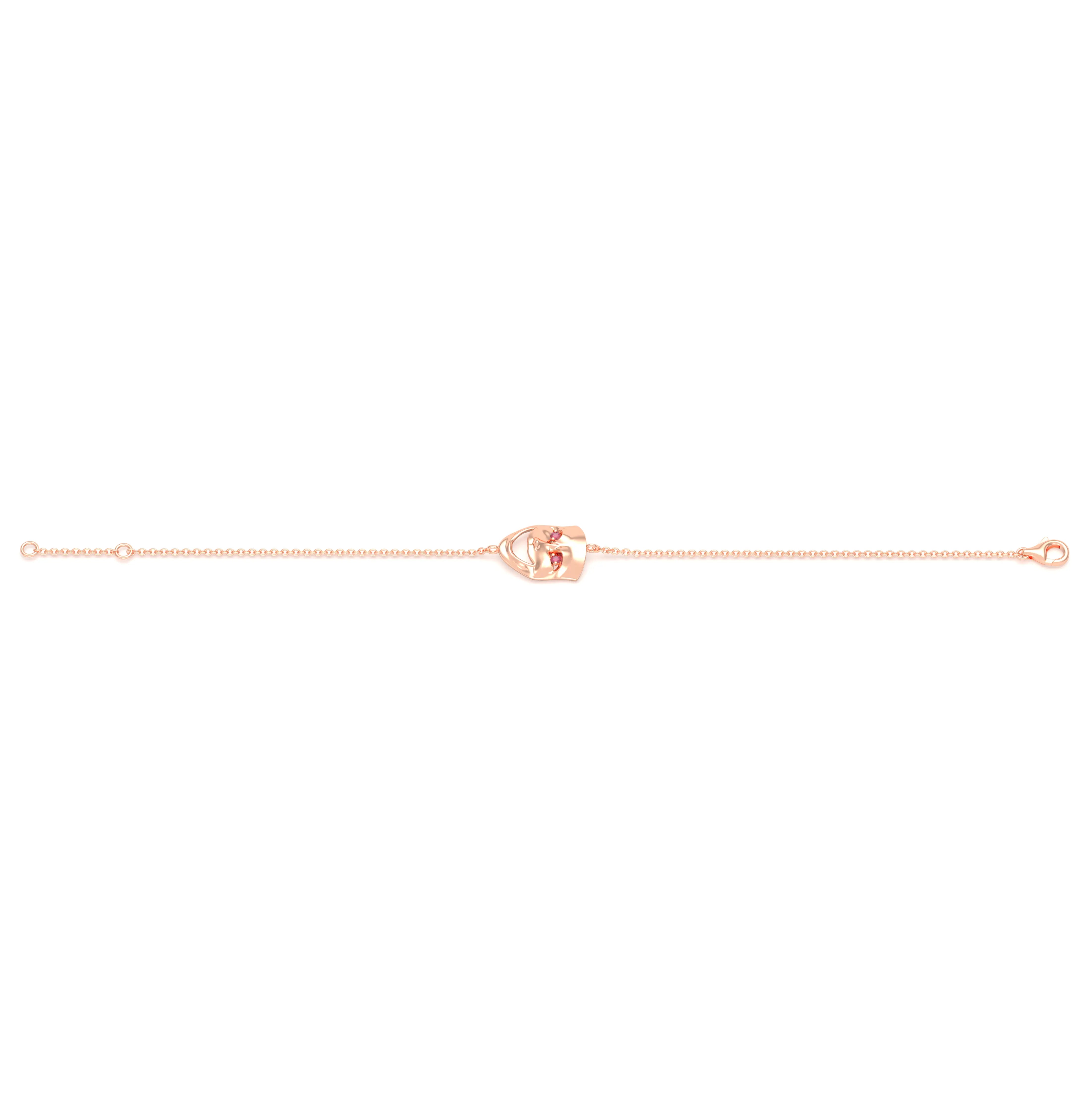 Bracelet Allégresse en or rose 18 carats, masque souriant du théâtre