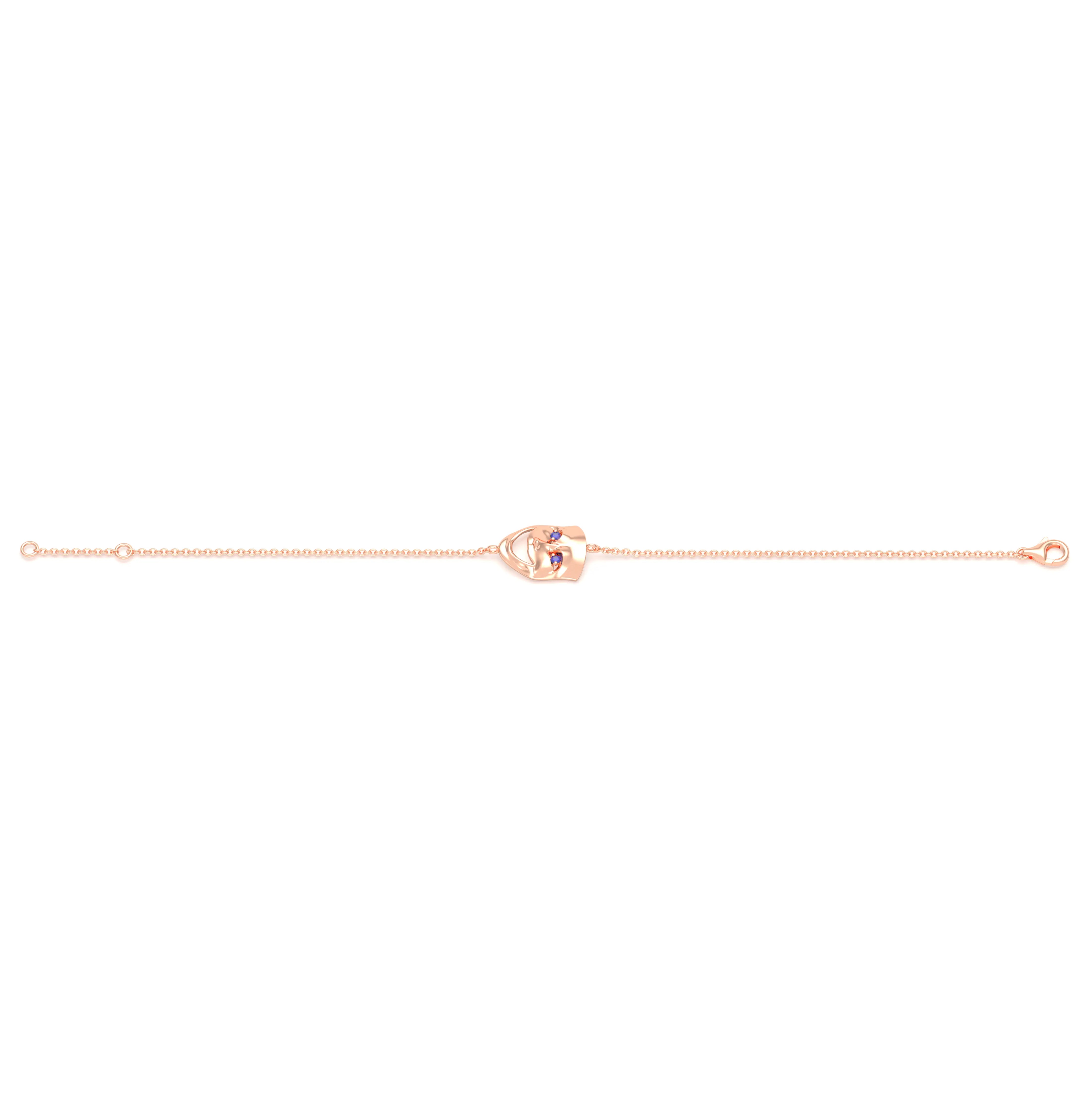 Bracelet Allégresse en or rose 18 carats, masque souriant du théâtre