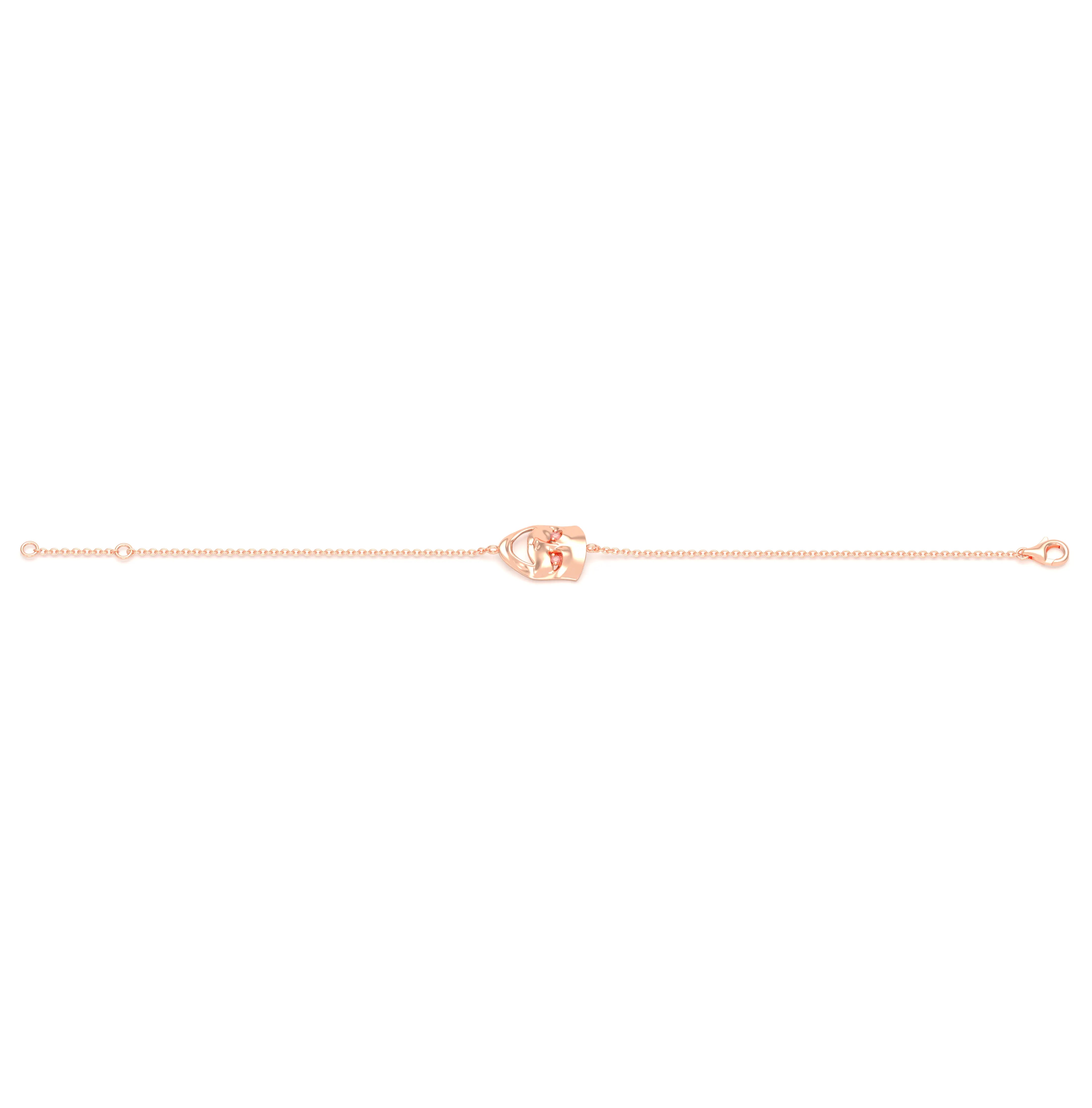 Bracelet Allégresse en or rose 18 carats, masque souriant du théâtre