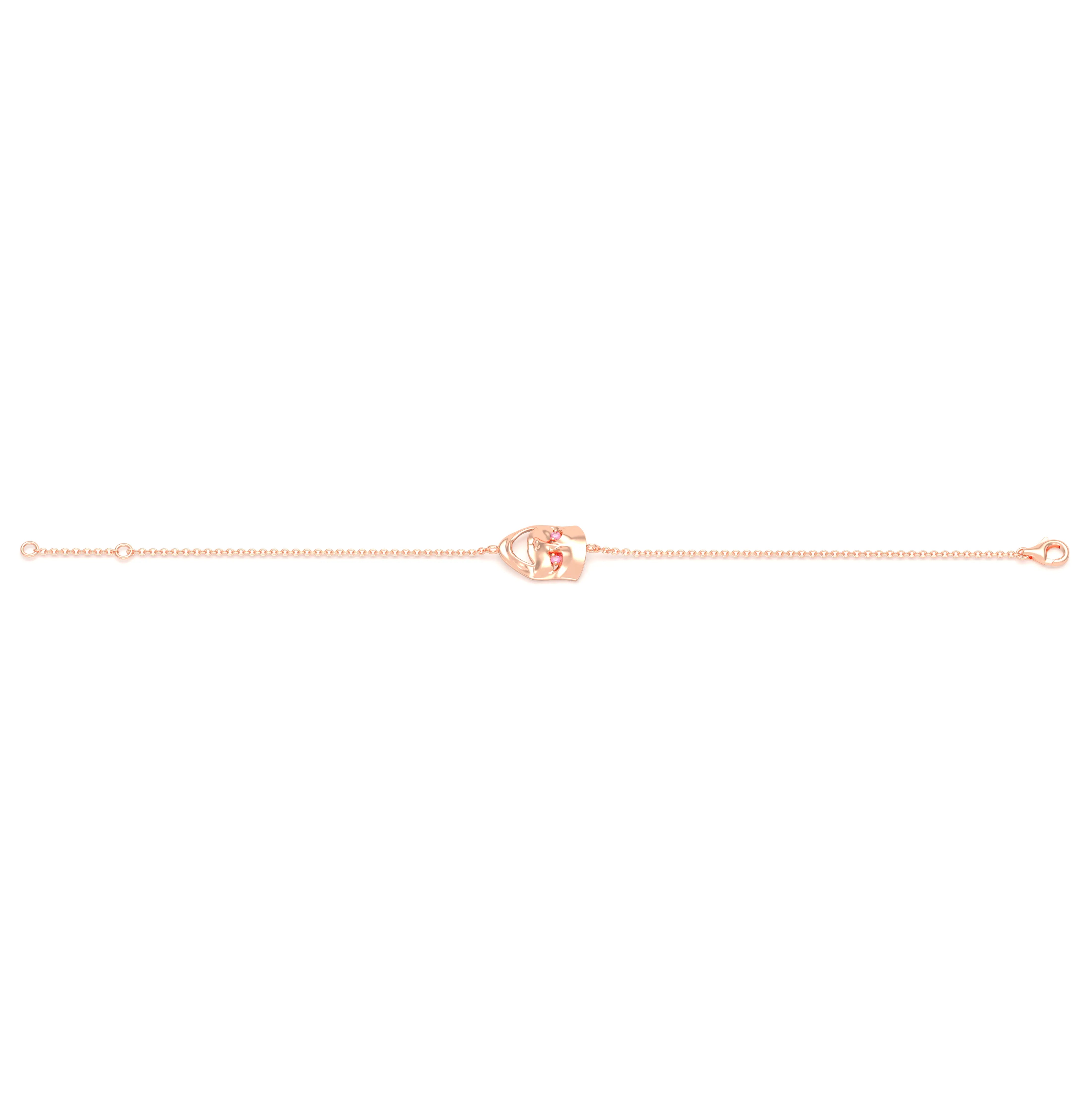 Bracelet Allégresse en or rose 18 carats, masque souriant du théâtre