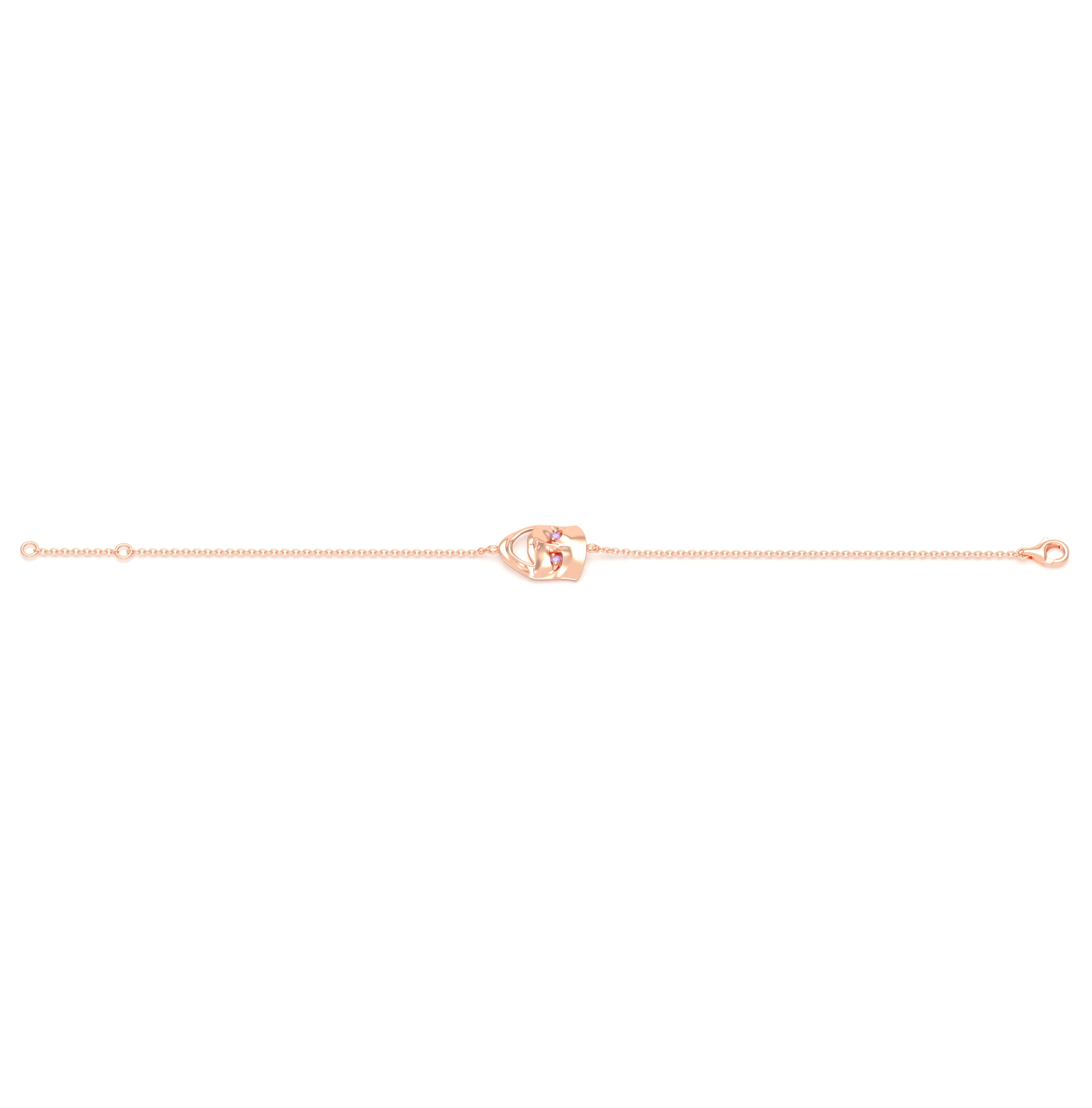 Bracelet Allégresse en or rose 18 carats, masque souriant du théâtre