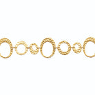 Bracelet anneaux martelés ronds et ovales en acier PVD doré
