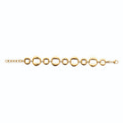 Bracelet anneaux plats épais en acier PVD doré