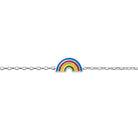 Bracelet arc-en-ciel enfant en argent 925 rhodié, 15 cm