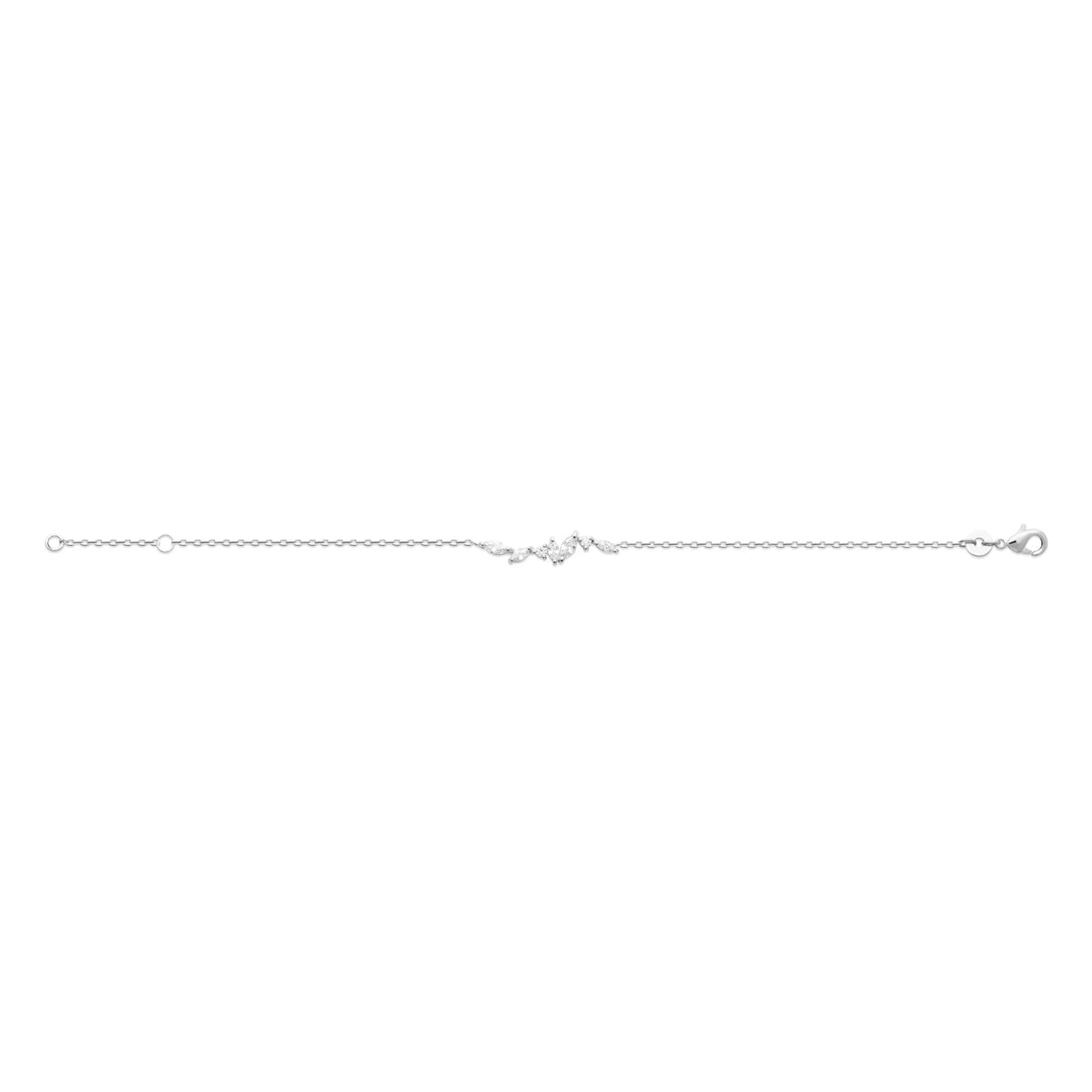 Bracelet branche de navettes en argent 925 et zircons