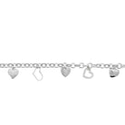 Bracelet chaîne à breloques cœurs en plaqué argent