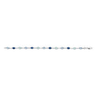 Bracelet chaîne à cristaux ovales camaïeu de bleus en argent 925 rhodié
