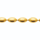 Bracelet chaîne à olives dorées en acier PVD doré