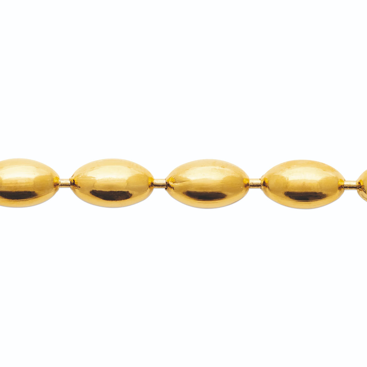 Bracelet chaîne à olives dorées en acier PVD doré