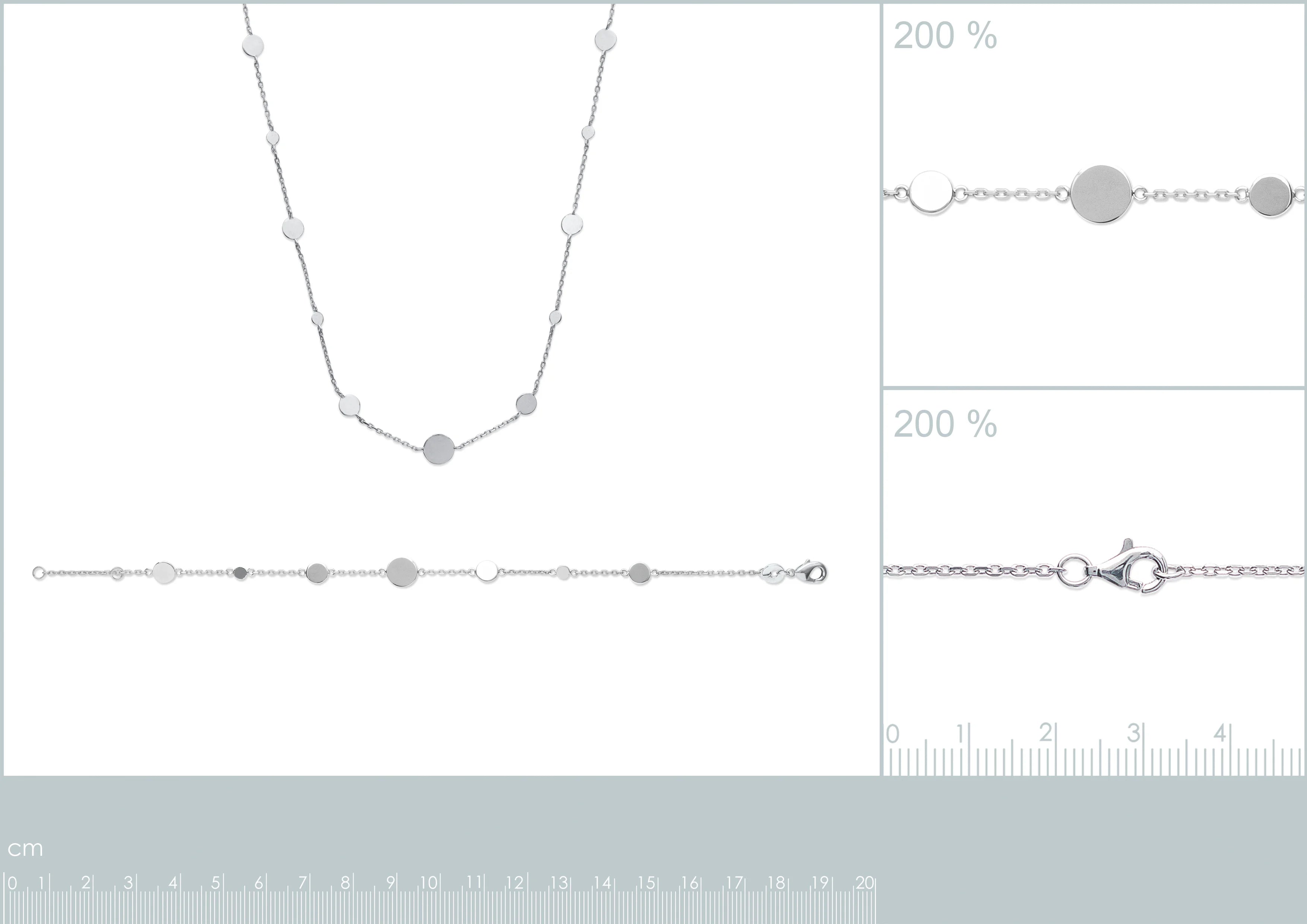 Bracelet chaîne à pastilles en argent 925 rhodié