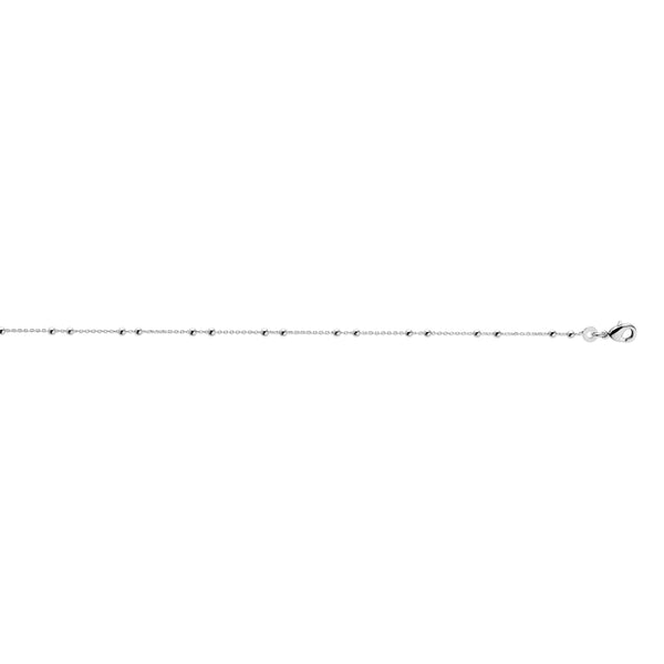 Bracelet chaîne à perles doublées en argent 925 rhodié