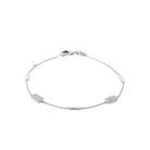 Bracelet chaîne à stations rectangulaires pavées de zircons en argent 925 rhodié