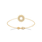 Bracelet chaîne cercle soleil granulé en plaqué or