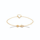 Bracelet chaîne cœur zircons en plaqué or
