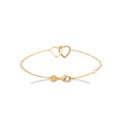 Bracelet chaîne cœurs entrelacés en plaqué or