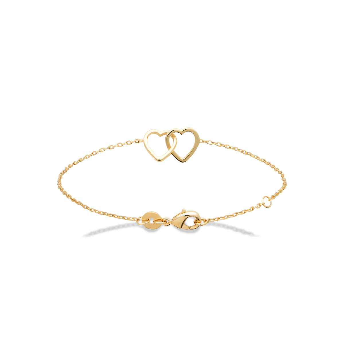 Bracelet chaîne cœurs entrelacés en plaqué or