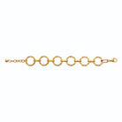 Bracelet chaîne d’anneaux ronds texturés en acier PVD doré