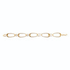 Bracelet chaîne et grand maillon ovale organique en plaqué or