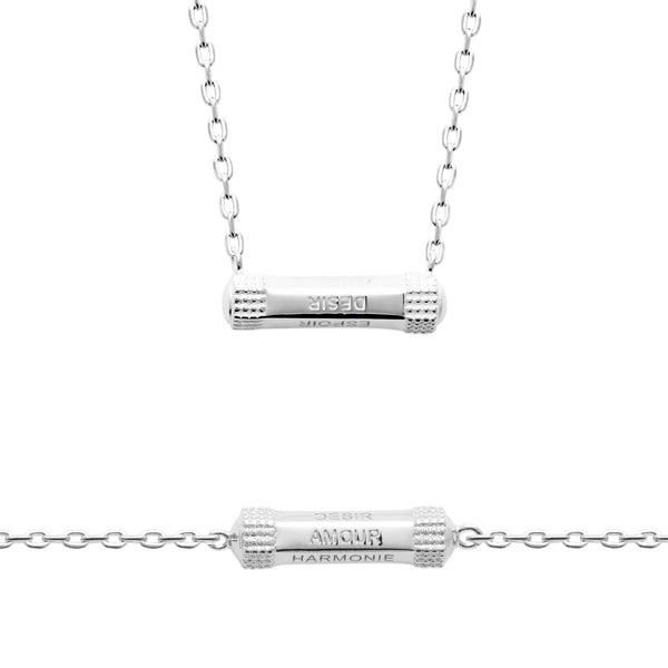 Bracelet chaîne fine à barrette en argent 925 rhodié homme