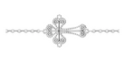 Bracelet chaîne fine à croix filigranée en argent rhodié