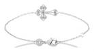 Bracelet chaîne fine à croix filigranée en argent rhodié