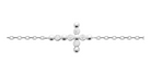 Bracelet chaîne fine à croix sertie de zircons en argent rhodié en détail