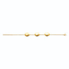Bracelet chaîne fine à trois galets dorés en acier PVD doré