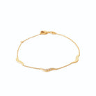 Bracelet chaîne fine à vagues dorées et zircons en plaqué or