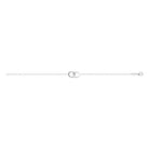Bracelet chaîne fine anneaux ovales lisses entrelacés en argent 925 rhodié
