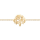 Bracelet chaîne fine arbre de vie ajouré en plaqué or