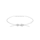 Bracelet chaîne fine arc de petites fleurs de zircons en argent 925 rhodié