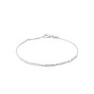 Bracelet chaîne fine barrettes serties de zircons en argent 925 rhodié