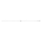 Bracelet chaîne fine cœur bombé et zircon cœur en argent 925 rhodié