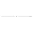 Bracelet chaîne fine duo d’étriers pavé et lisse en argent 925 rhodié
